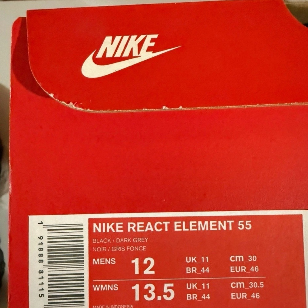 Nike React Element 55 Triple Black - Picture 5 of 5
